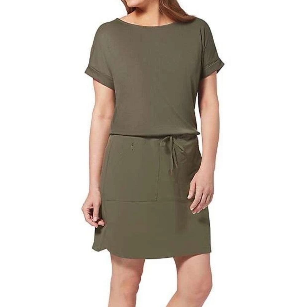 Royal Robbins Spotless Evolution Dress in Everglade Size L Standard Fit